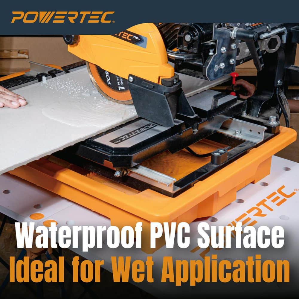 Arachni Flex 24 48 in. Waterproof PVC Foldable Workbench Tabletop w/ Pre-drilled 3/4 in. Dog Holes & Quick-Insert Locks - Hercitys