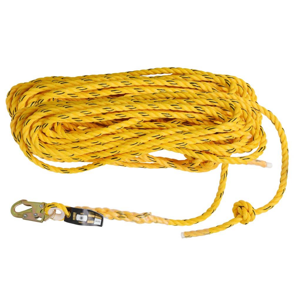 Vertical Lifeline – Polydac Rope – Snap Hook With Tapered End – 100′ - Hercitys