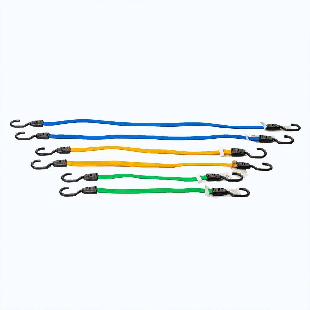 Flat Bungee Cord Assortment (6-Piece) - Hercitys