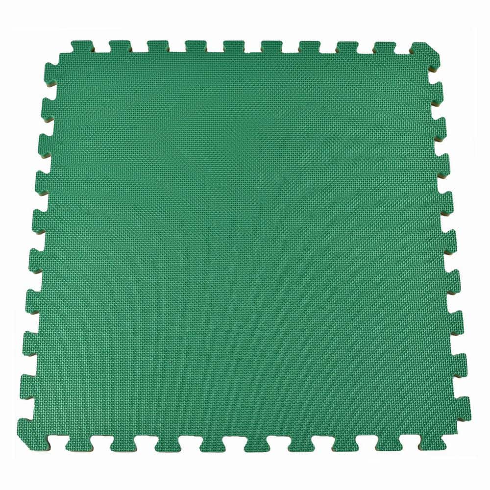 Home Sport and Play Green/Brown 24 in. W x 24 in. L Foam Exercise and Gym Interlocking Tiles (38.75 sq. ft.) (10-Pack) - Hercitys