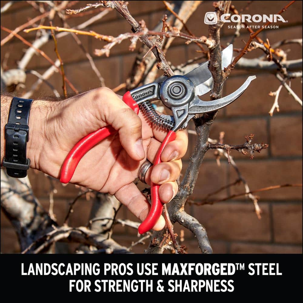 ErgoACTION 3.125 in. High Carbon Steel Blade with Full Steel Core Handles Bypass Hand Pruner - Hercitys
