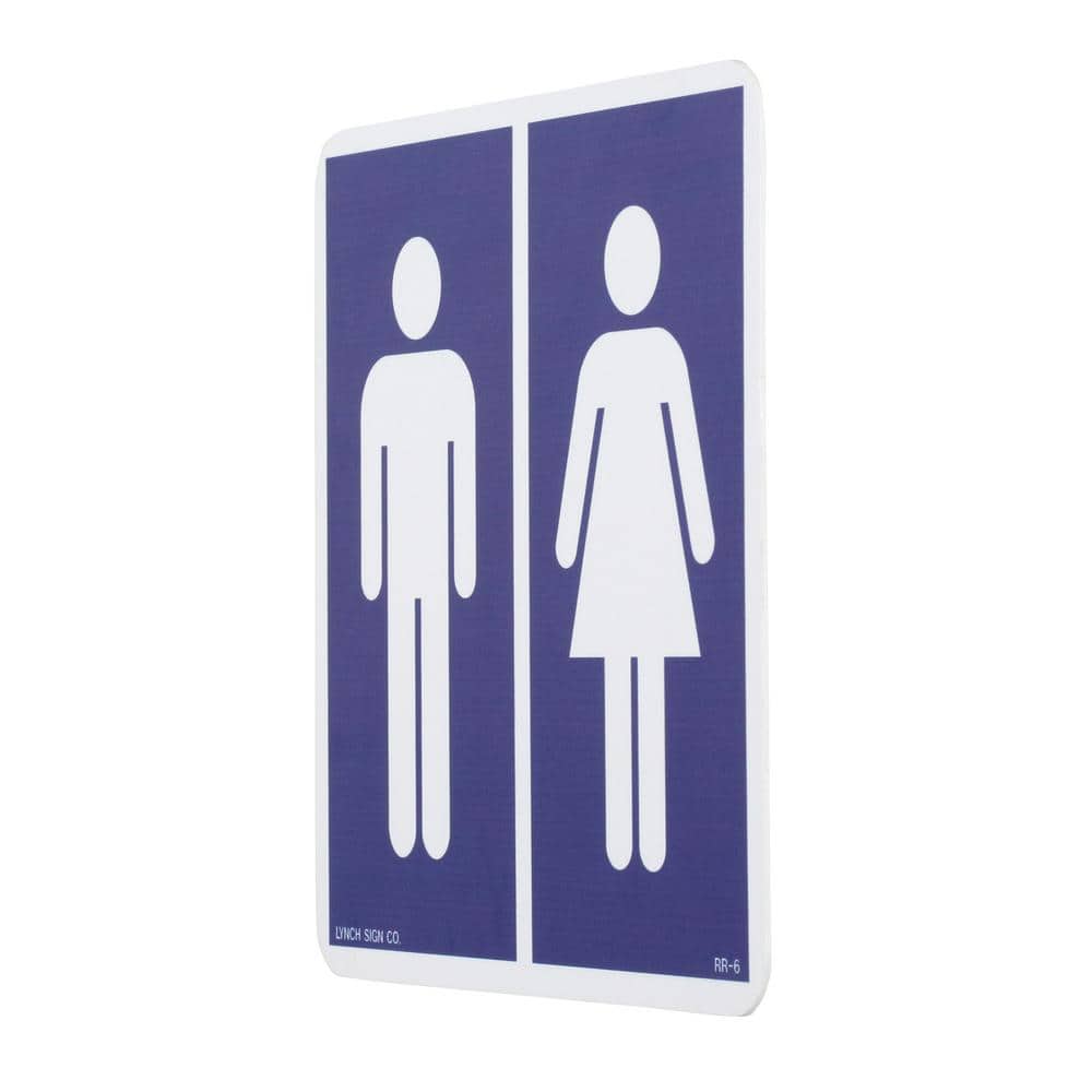 7 in. x 7 in. Men Women Symbol Sign Printed on More Durable, Thicker, Longer Lasting Styrene Plastic - Hercitys