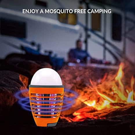 7 in. White 2-in-1 Rechargeable Bug Zapper, Mosquito Killer Light Bulb for Indoor and Outdoor - Hercitys