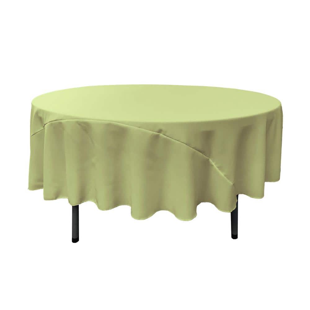 90 in. Round Sage Polyester Poplin Tablecloth - Hercitys