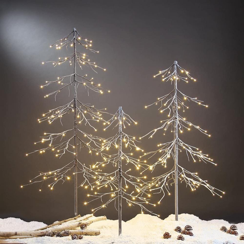 6 ft. Pre-Lit LED Fir Snow Tree with 144 Warm White Lights - Hercitys