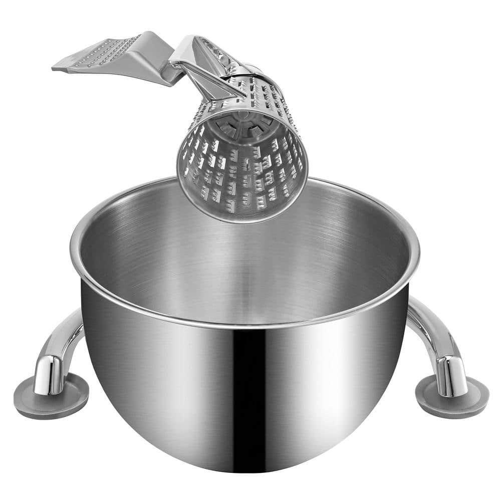 Rotary Cheese Grater Zinc Alloy Rotary Vegetable Mandoline Manual Cheese Mandoline with 5-Stainless Steel Cutting - Hercitys