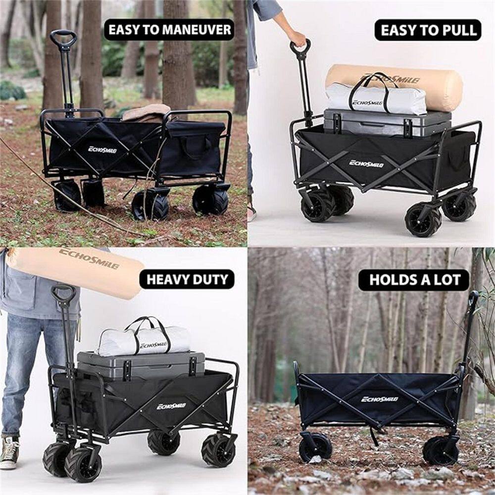 Black 7 cu. ft Fabric Garden Cart - Hercitys