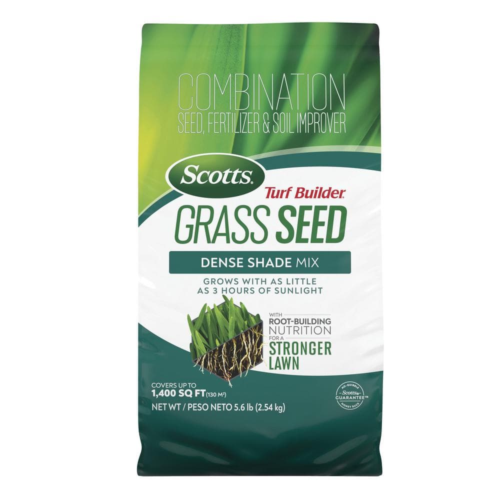 Turf Builder 5.6 lbs. Grass Seed Dense Shade Mix with Fertilizer and Soil Improver Grows With Little Sunlight - Hercitys