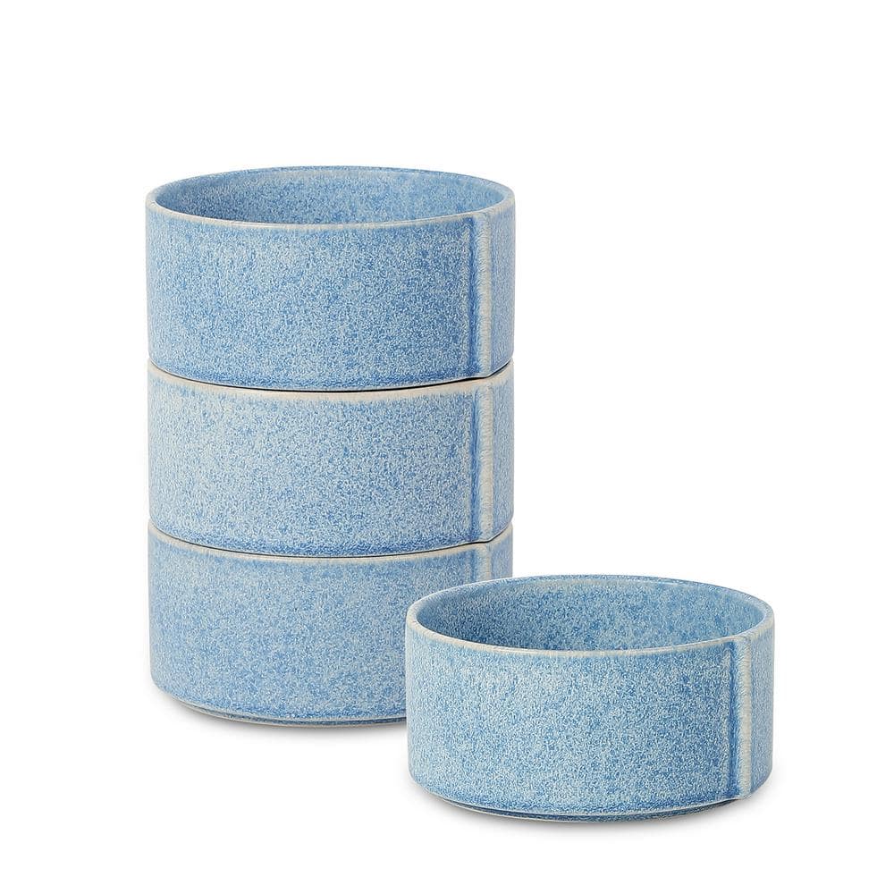 Bao 25.5 fl. oz. Blue Stoneware Cereal Bowls (Set of 4) - Hercitys