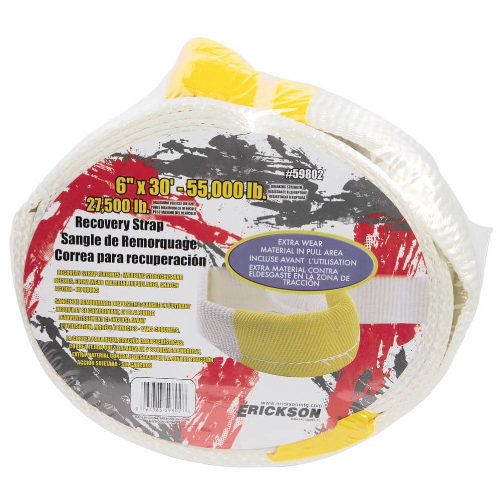 6 in. x 30 ft. 55,000 lbs. Recovery Strap Bulk - Hercitys