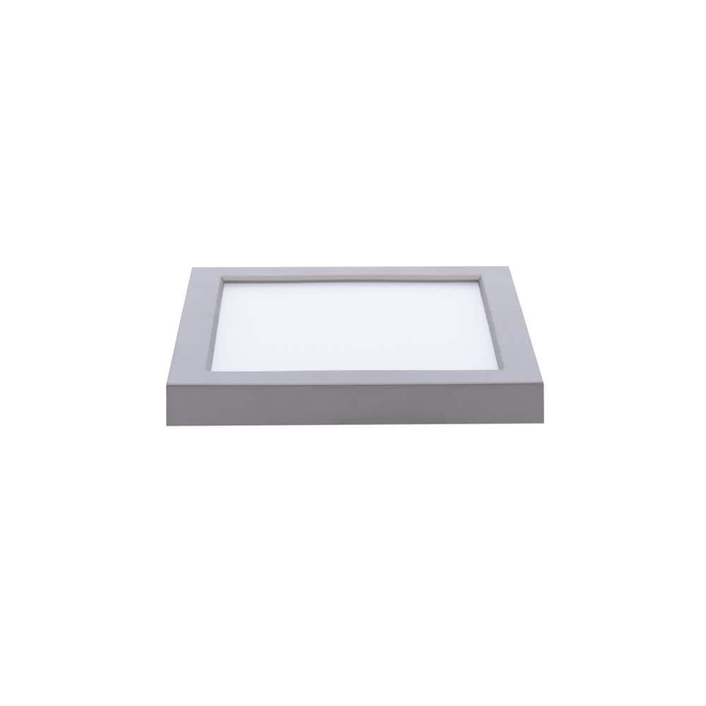 Square 5 in. 1-Light Nickel LED Flush Mount 3500K - Hercitys