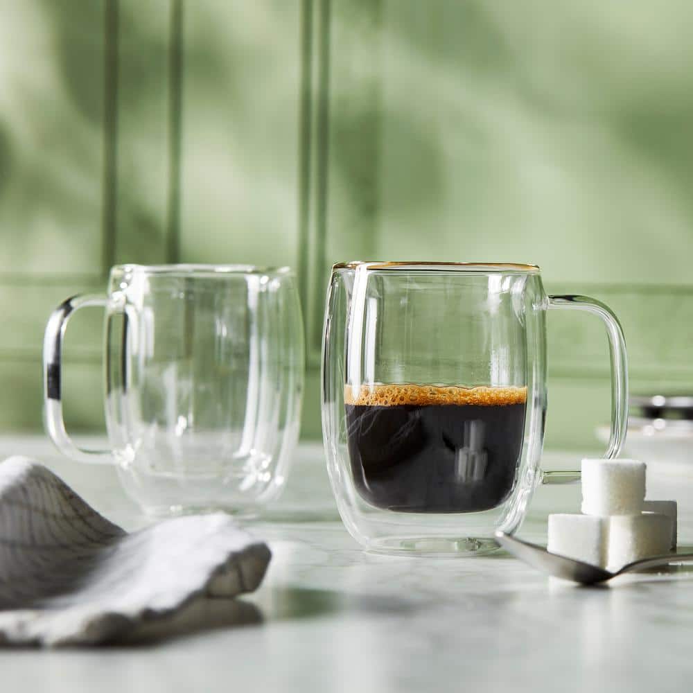 Sorrento Plus 2-pc Double-Wall Glass Double Espresso Mug Set - Hercitys