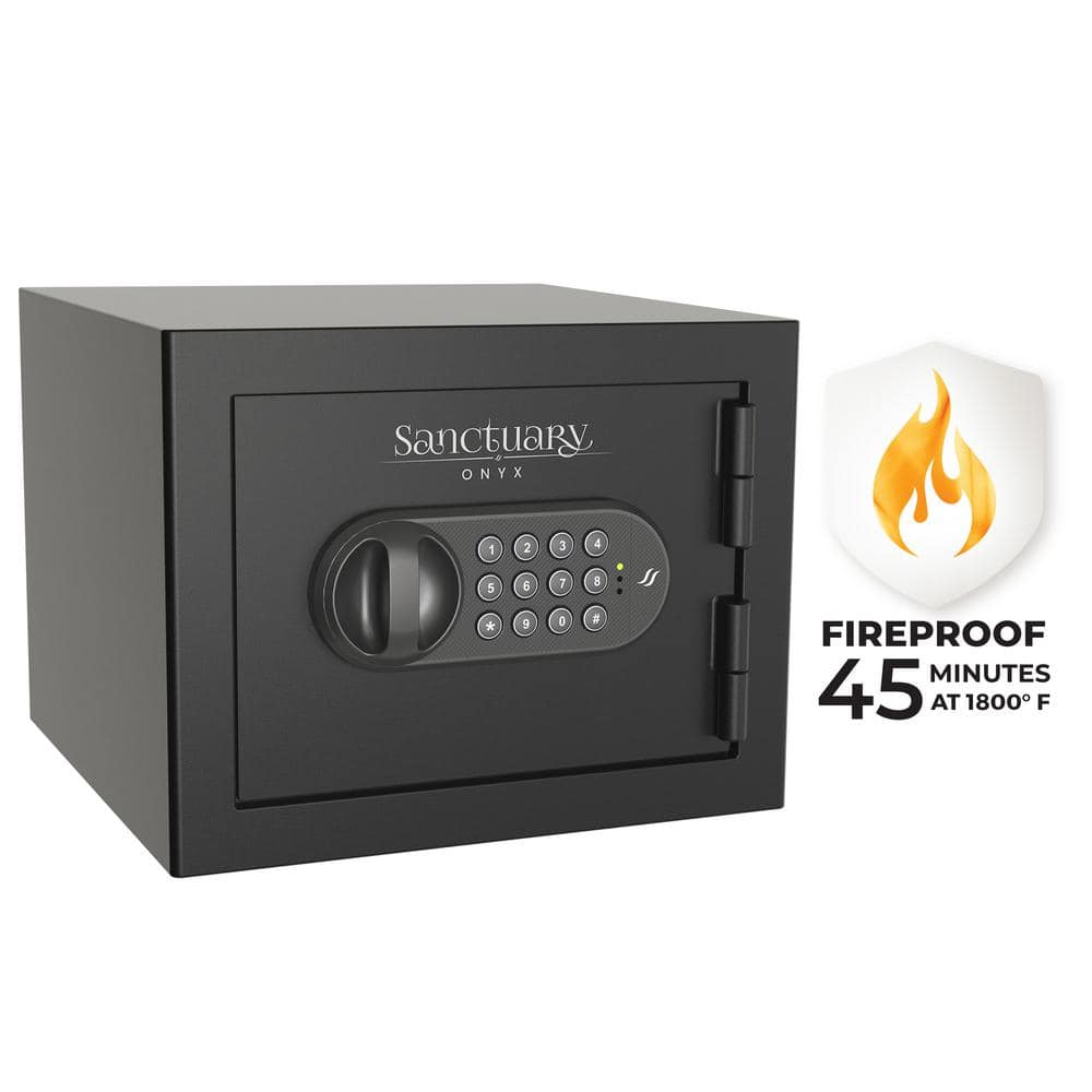 Onyx 0.5 cu. ft. Fireproof Home and Office Safe with Electronic Lock, Matte Black - Hercitys