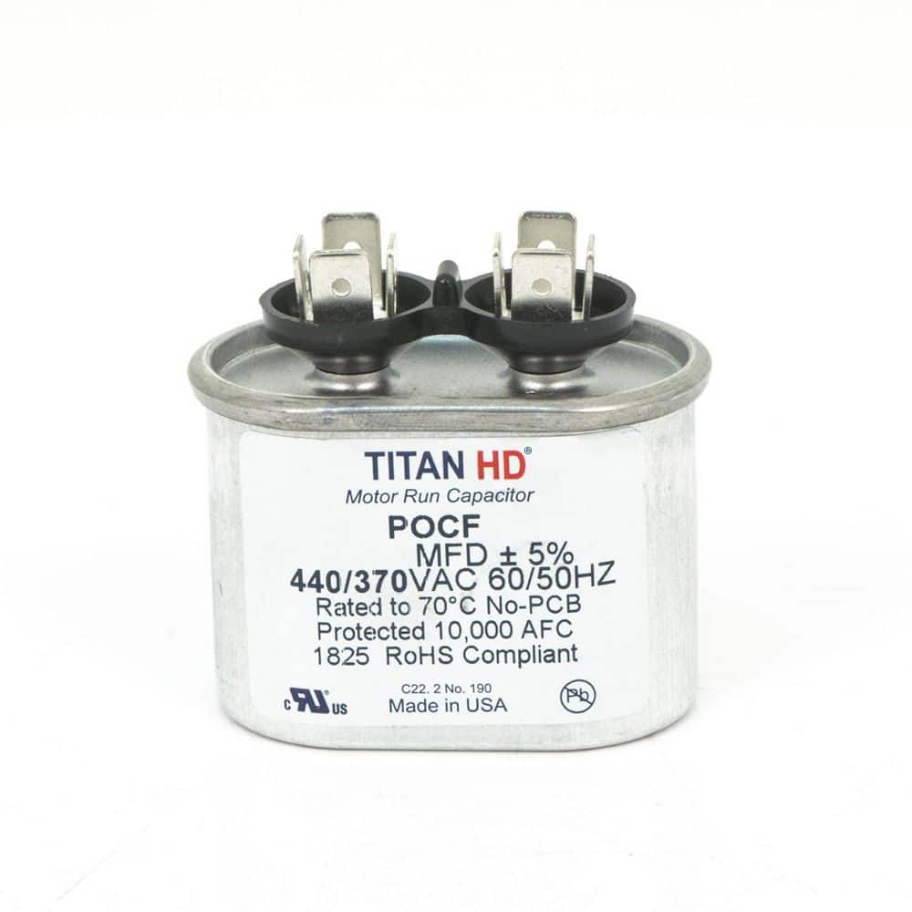 TITAN HD 5 MFD 440/370V Dual Voltage Oval Run Capacitor - Hercitys