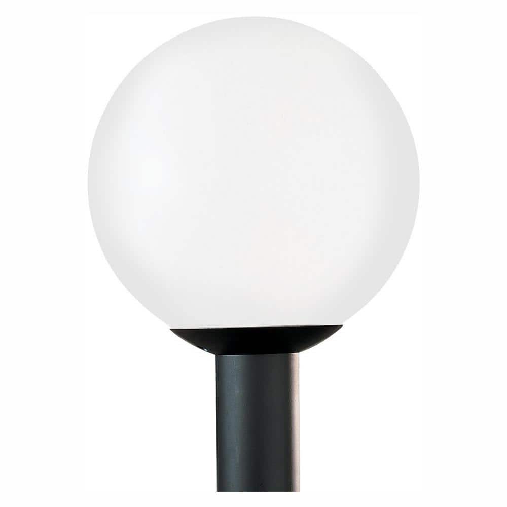Outdoor Globe 1-Light Outdoor White Plastic Post Light with LED Bulb - Hercitys