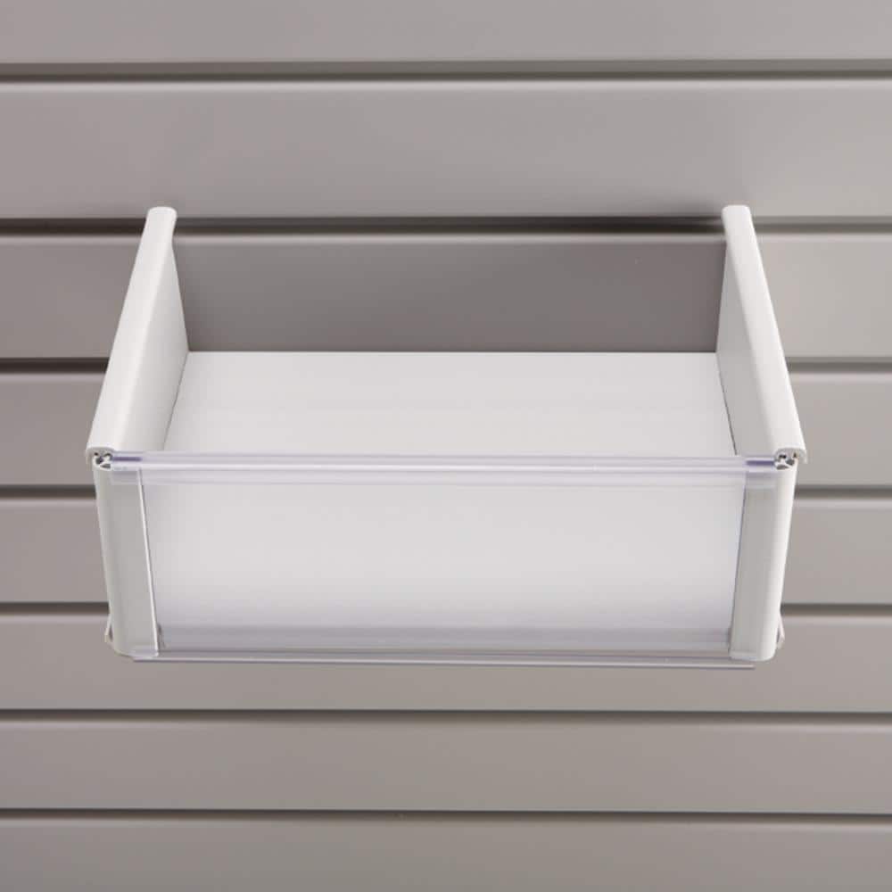 Plastic 8 in. x 10 in. Slat Wall Basket in White - Hercitys