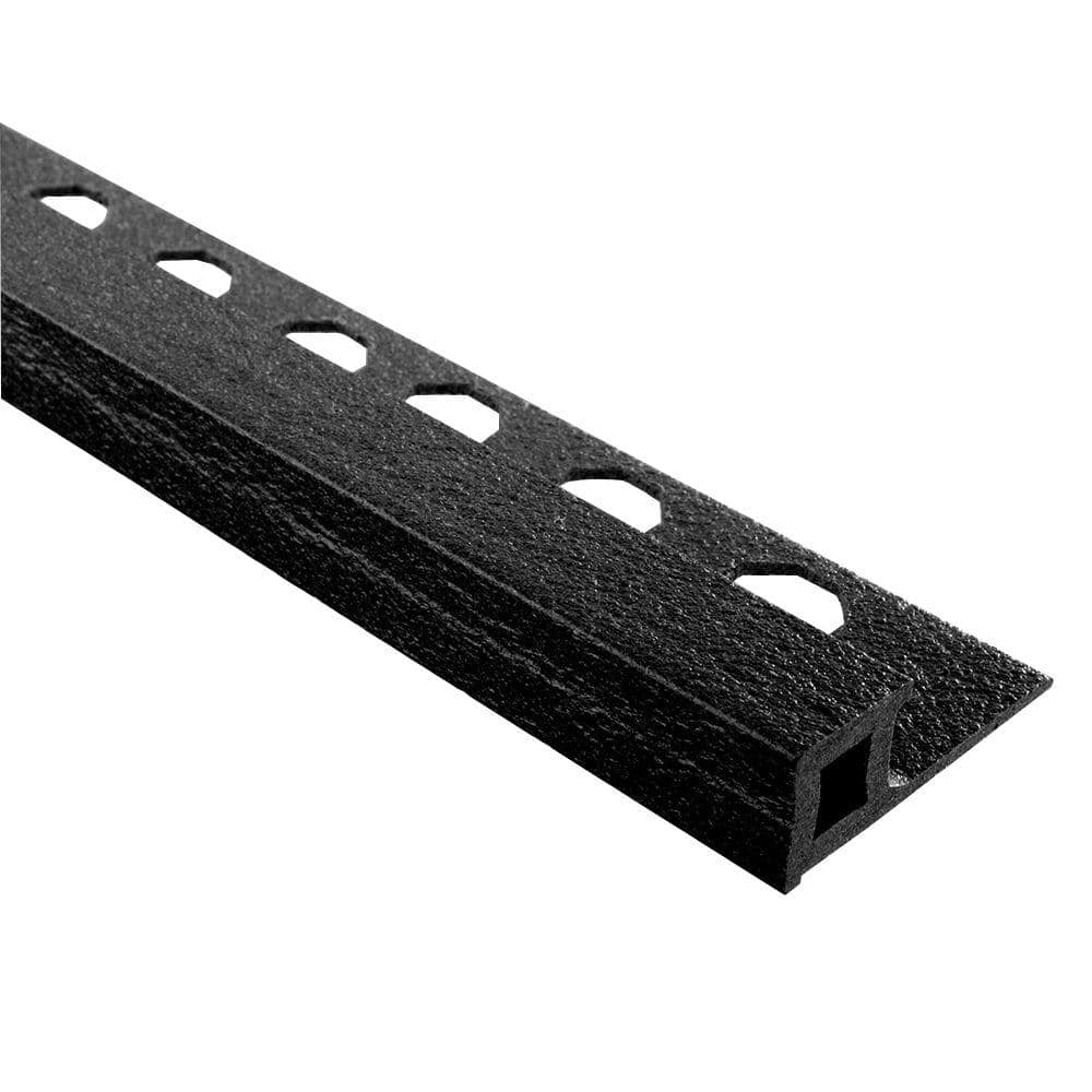Novolistel Black 3/8 in. x 98-1/2 in. Composite Maxi Tile Edging Trim - Hercitys
