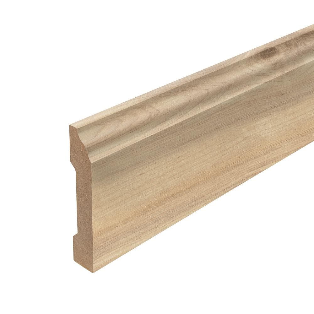 Buff Weathered 0.62 in. T x 3.3 in. W x 94.5 in. L Textured Wood Look Laminate Moulding/Trim Base Molding - Hercitys