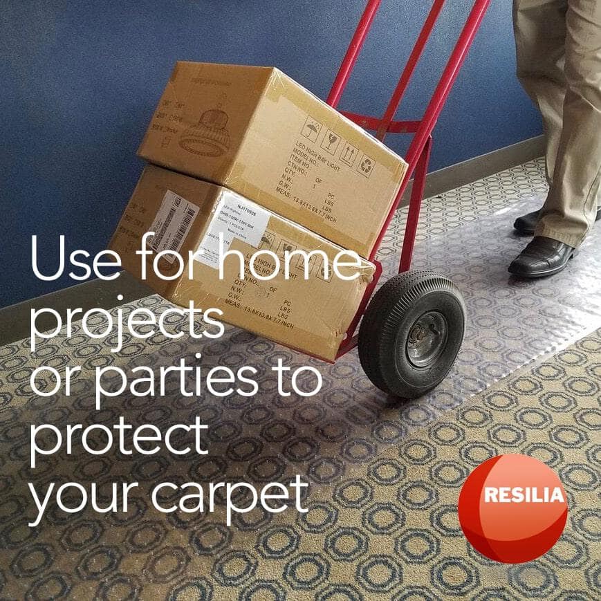 Clear Vinyl Plastic Floor Runner/Protector for Low Pile Carpet 27 in. x 25 ft. - Hercitys