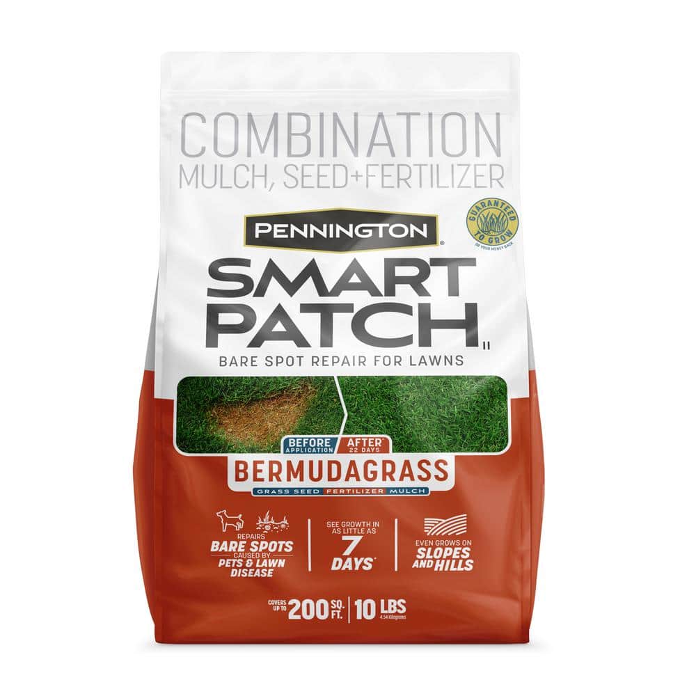 Smart Patch Bermudagrass 10 lb. 200 sq. ft. Grass Seed Bare Spot Repair with Mulch and Fertilizer - Hercitys