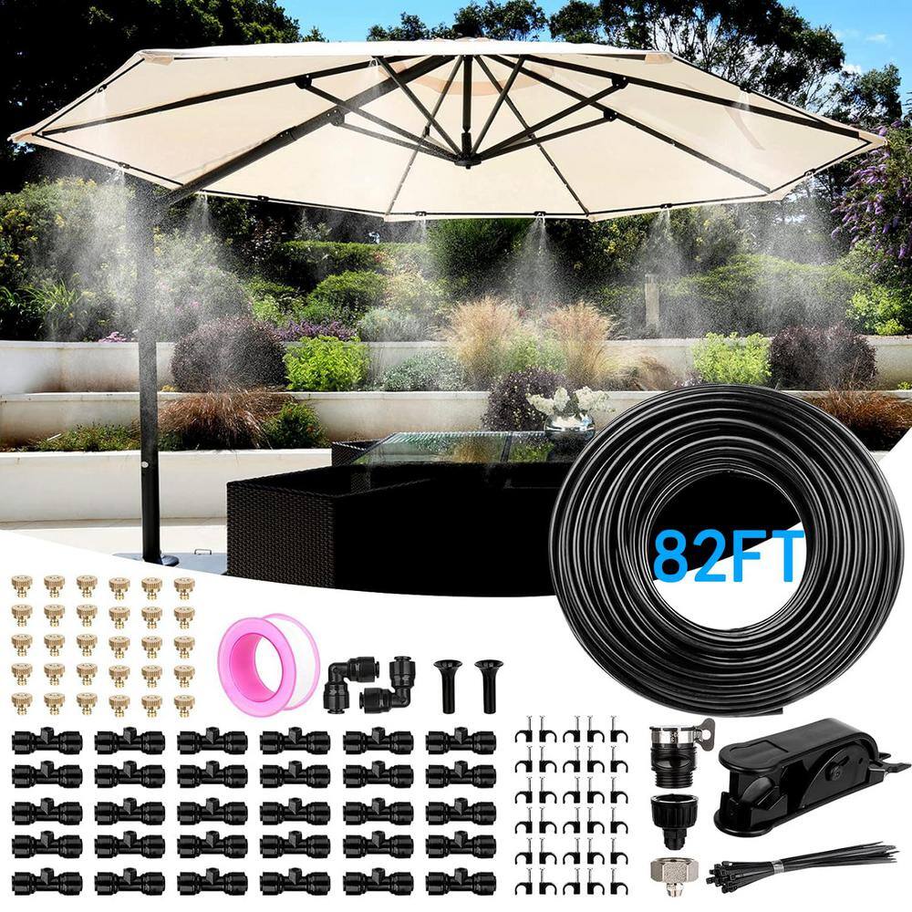 Premium 82 ft. Misting Cooling System with Brass Mist nozzles - Hercitys