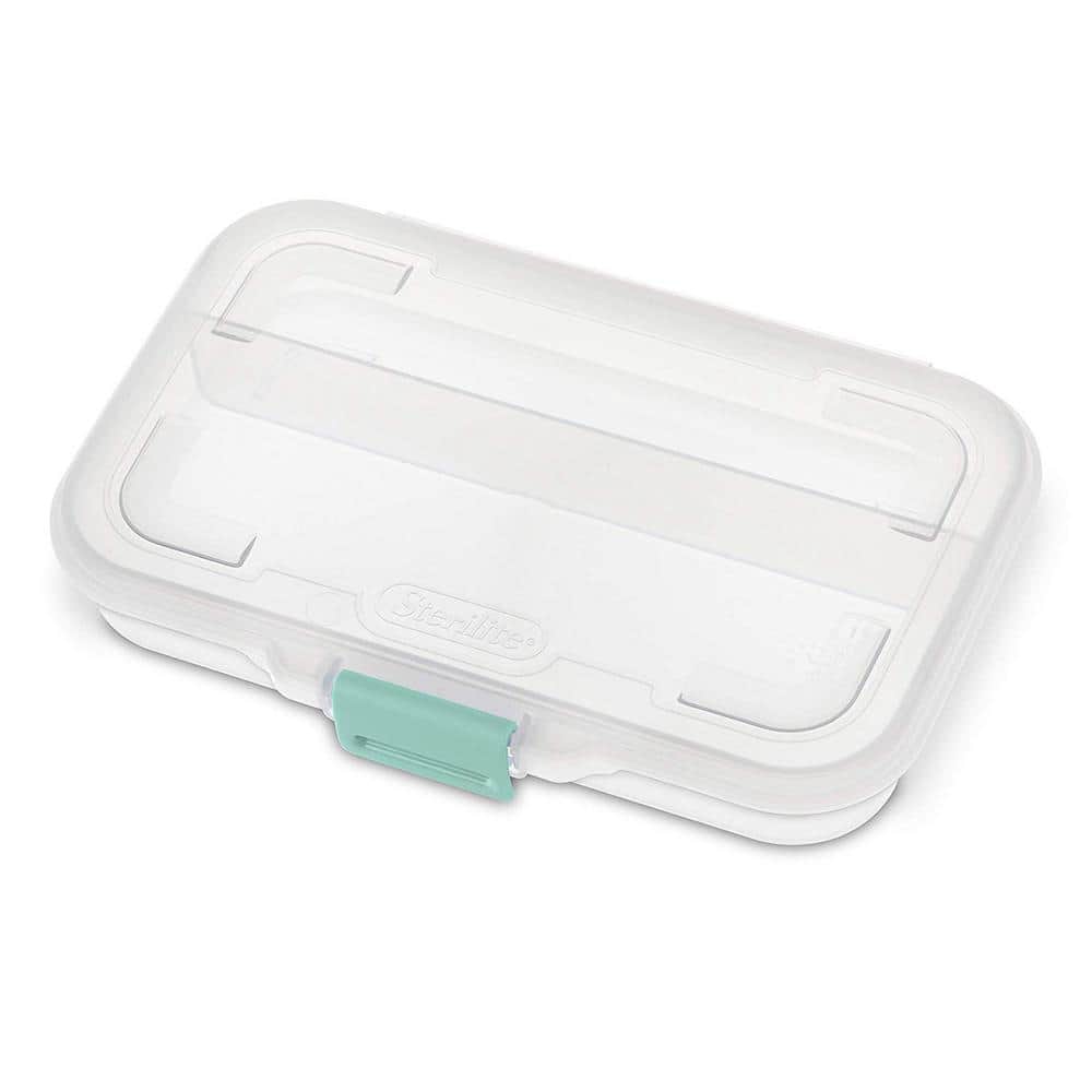 Convenient Small Divided 0.3 Qt. Clear Storage Box with Colored Latch (12-Pack) - Hercitys