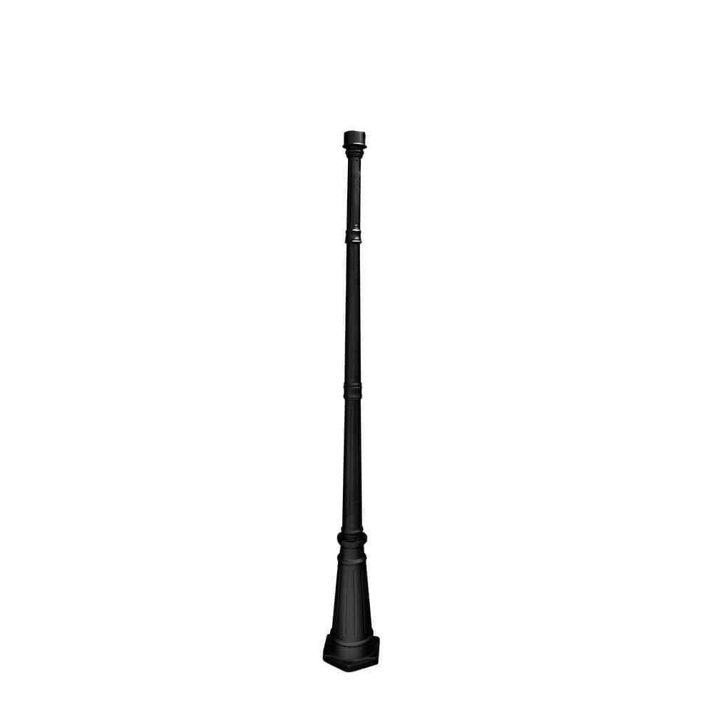 Decorative Cast Aluminum 3 in. Fitter 79 in. Tall Outdoor Weather Resistant Black Post Light Lamp Pole - Hercitys