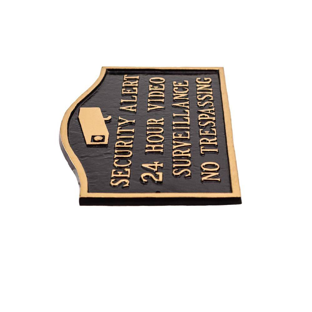 Security Alert Small Statement Plaque – Black/Gold - Hercitys
