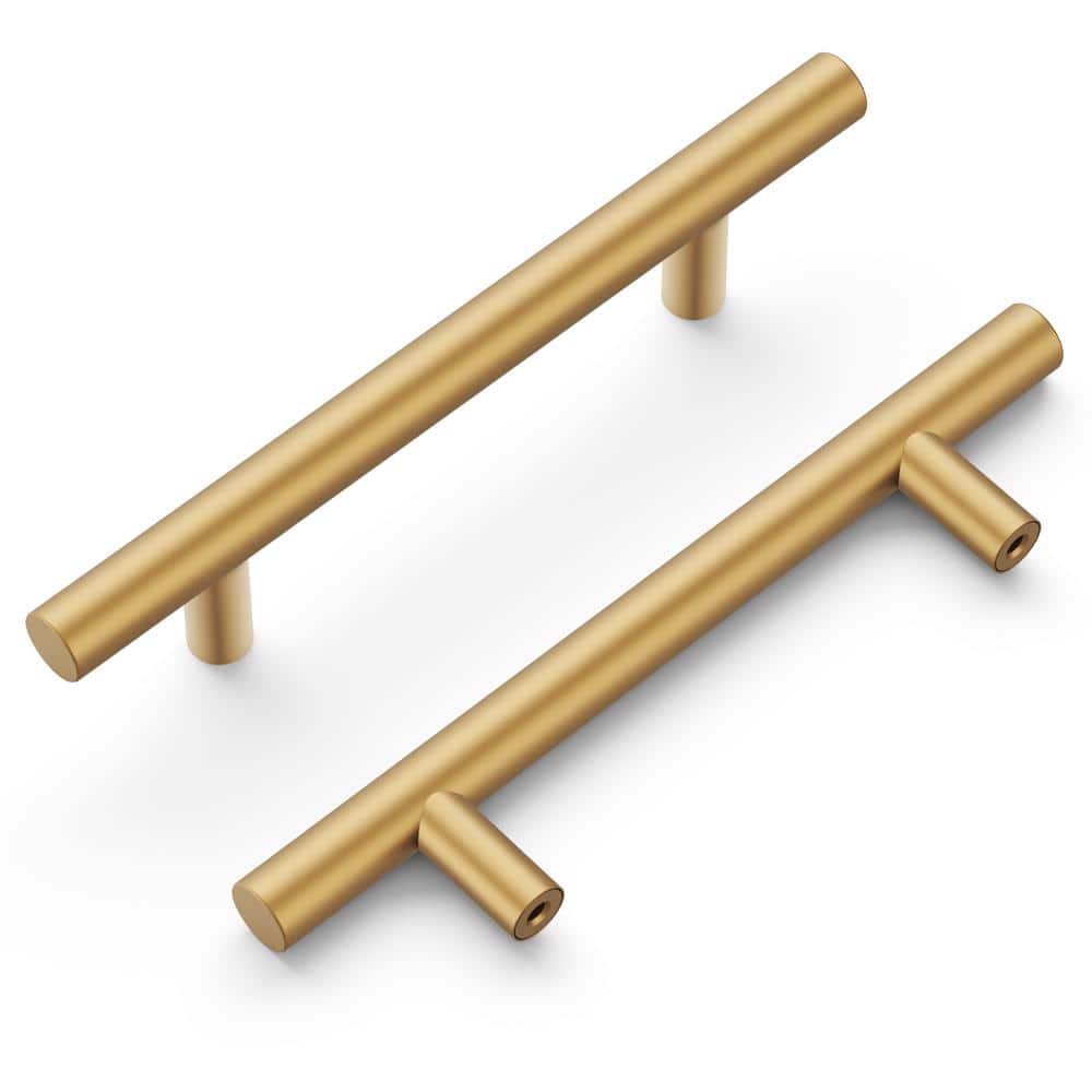 Heritage Designs 3-3/4-in (96mm) Center-to-Center Brushed Brass Drawer Bar Pull (10-Pack ) - Hercitys