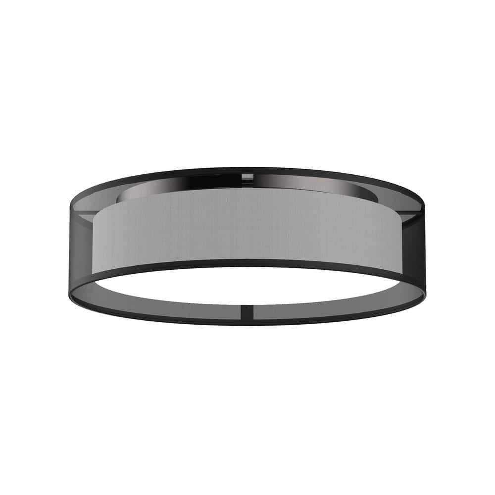 Dalton 16 in. 1 Light 24-Watt Black Organza Integrated LED Flush Mount - Hercitys