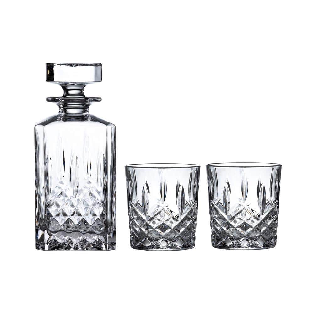 Markham 30 fl oz. Crystal Decanter and Double Old Fashioned Set (Set of 3) - Hercitys