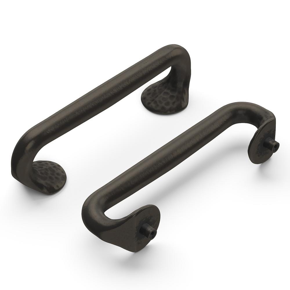 Craftsman Collection Pull 3-3/4 in. (96mm) Center to Center Black Iron Finish Modern Zinc Bar Pull (10-Pack) - Hercitys