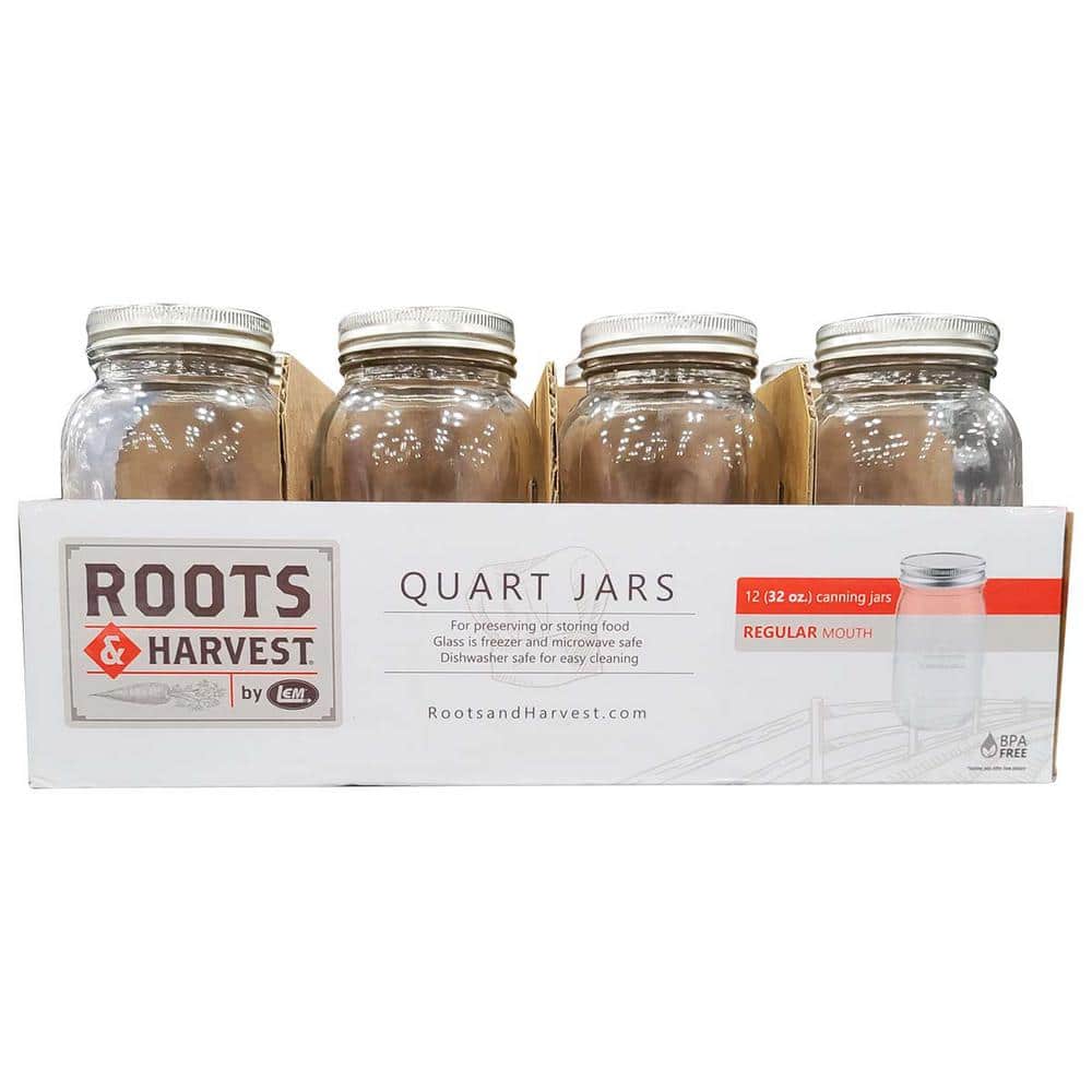Quart Glass Canning Jar and lids 2 packs of 12 pack - Hercitys
