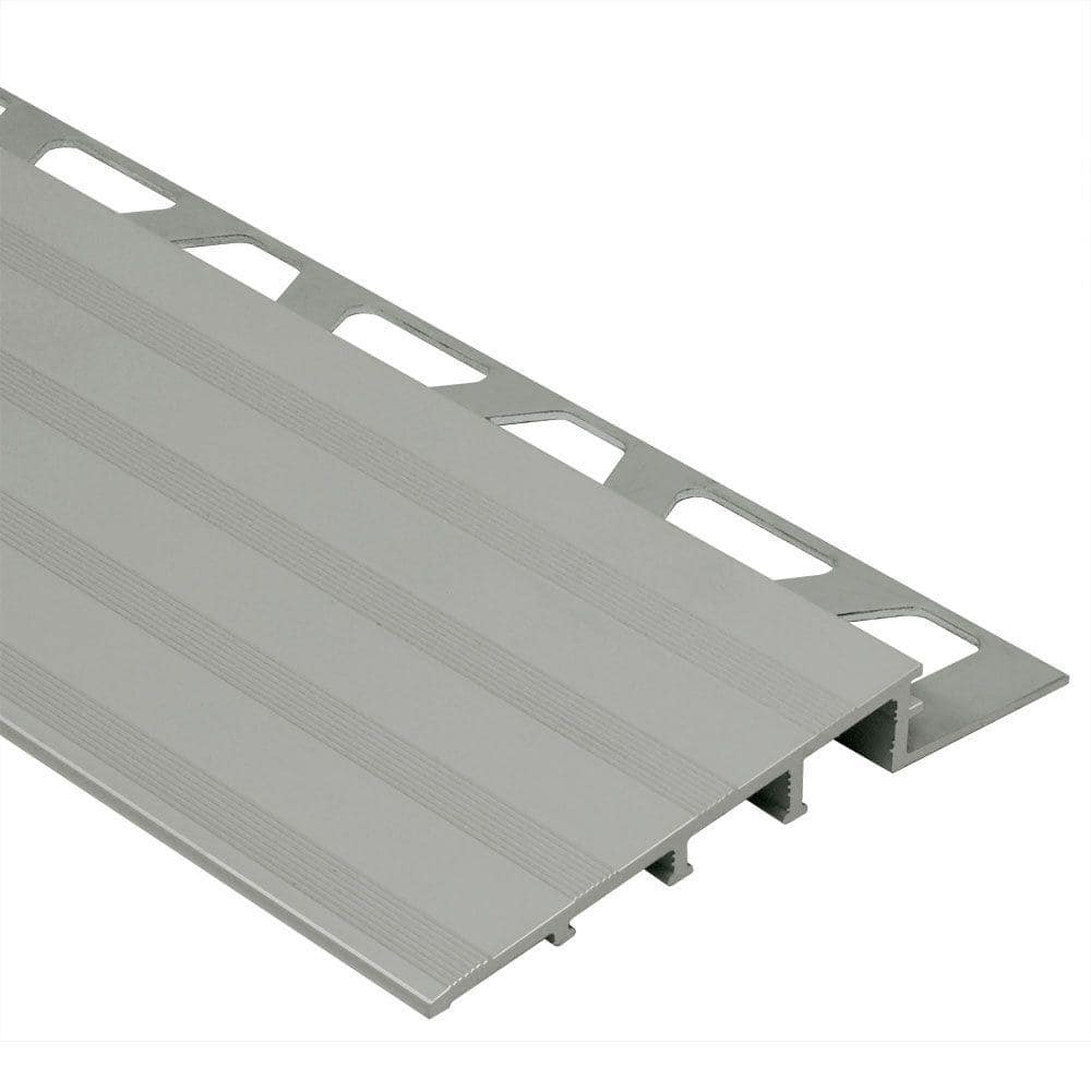 Reno-Ramp Satin Anodized Aluminum 1/4 in. x 8 ft. 2-1/2 in. Metal Reducer Tile Edging Trim - Hercitys