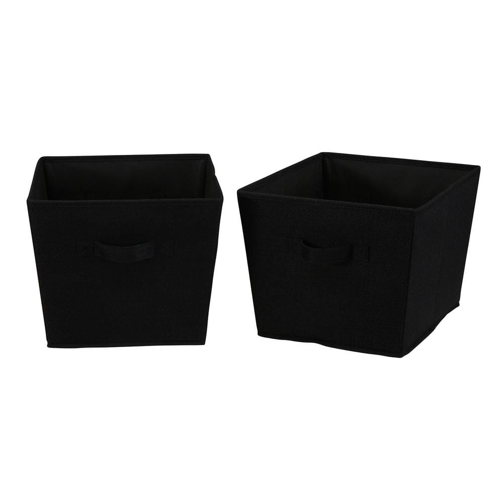 7 gal. Medium Fabric Storage Bins in Black Linen 2-Pack - Hercitys