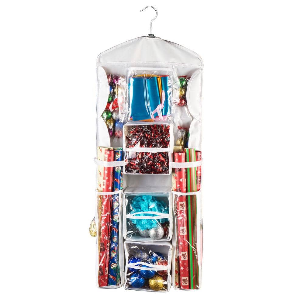 Deluxe Double Sided Hanging Gift Wrap and Bag Organizer Combo - Hercitys