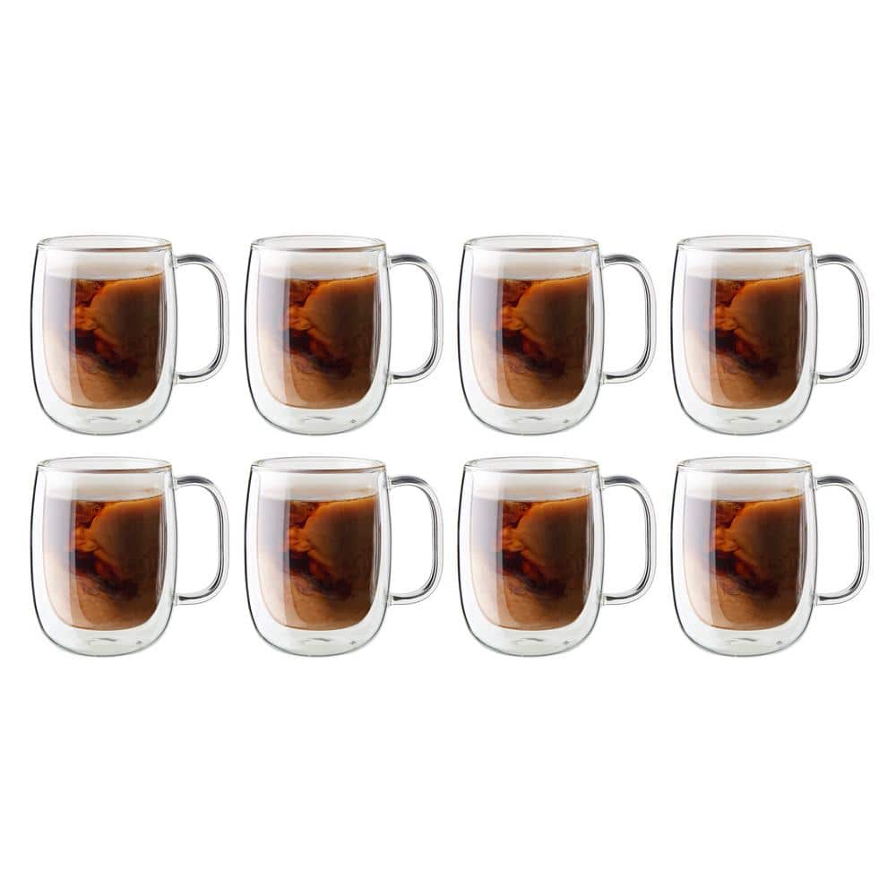 Sorrento Plus 8-pc Double-Wall Glass Coffee Mug Set - Hercitys