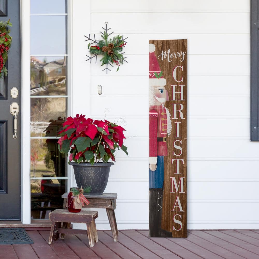 60 in. H Wooden Christmas Nutcracker Porch Sign (KD) - Hercitys