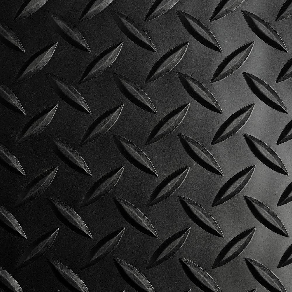 Black 36 in. x 10 ft. Vinyl Diamond Plate Commercial Grade Matting - Hercitys