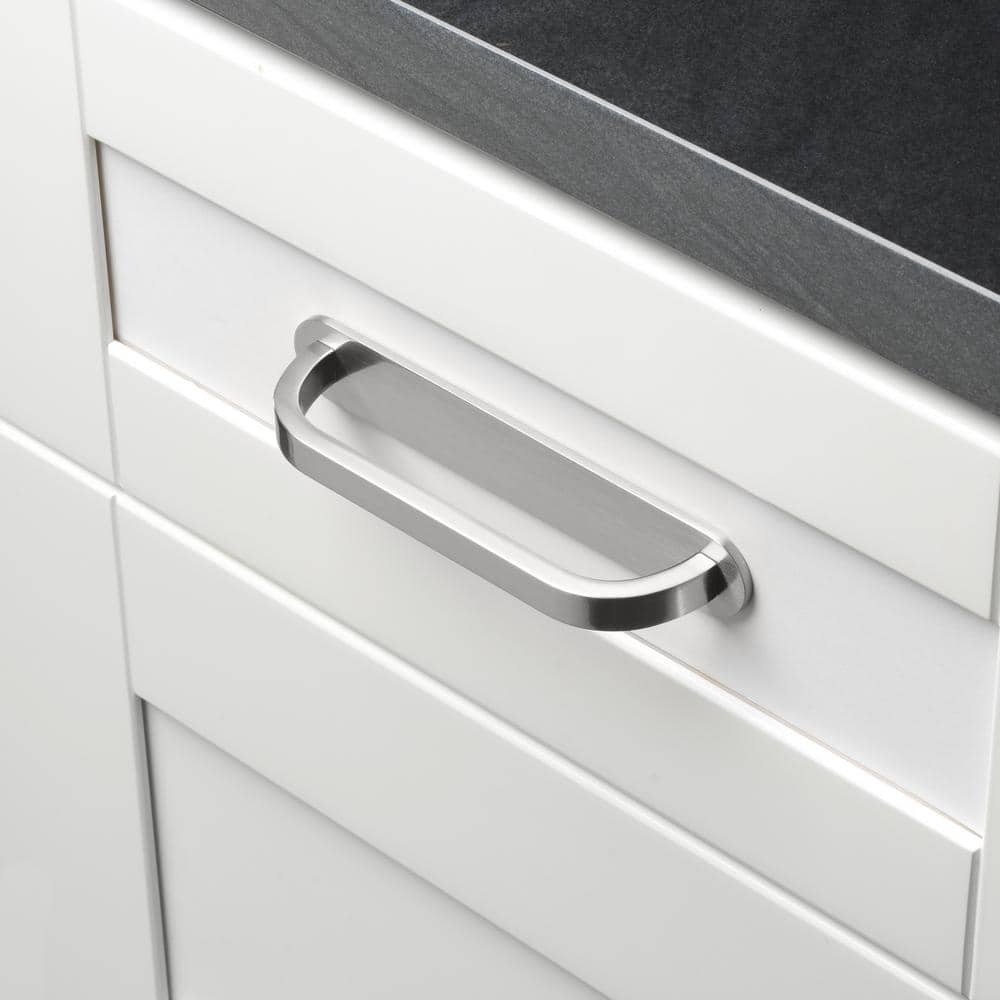 6 in. Rounded Cabinet Backplate 5-1/16 in. Center to Center, 6343-128-SN - Hercitys