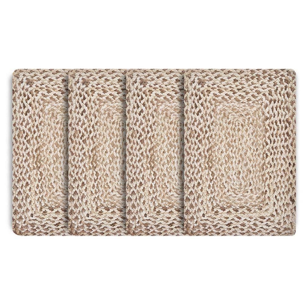 Woven Bleach/Natural 19 in. x 13 in. Organic Jute Placemat (Set of 4) - Hercitys