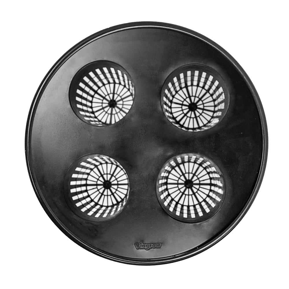 Black Net Pot Mesh Bucket Lid, 3 in. Net Pots, 4 Pots per 1 Lid (5-pack) - Hercitys