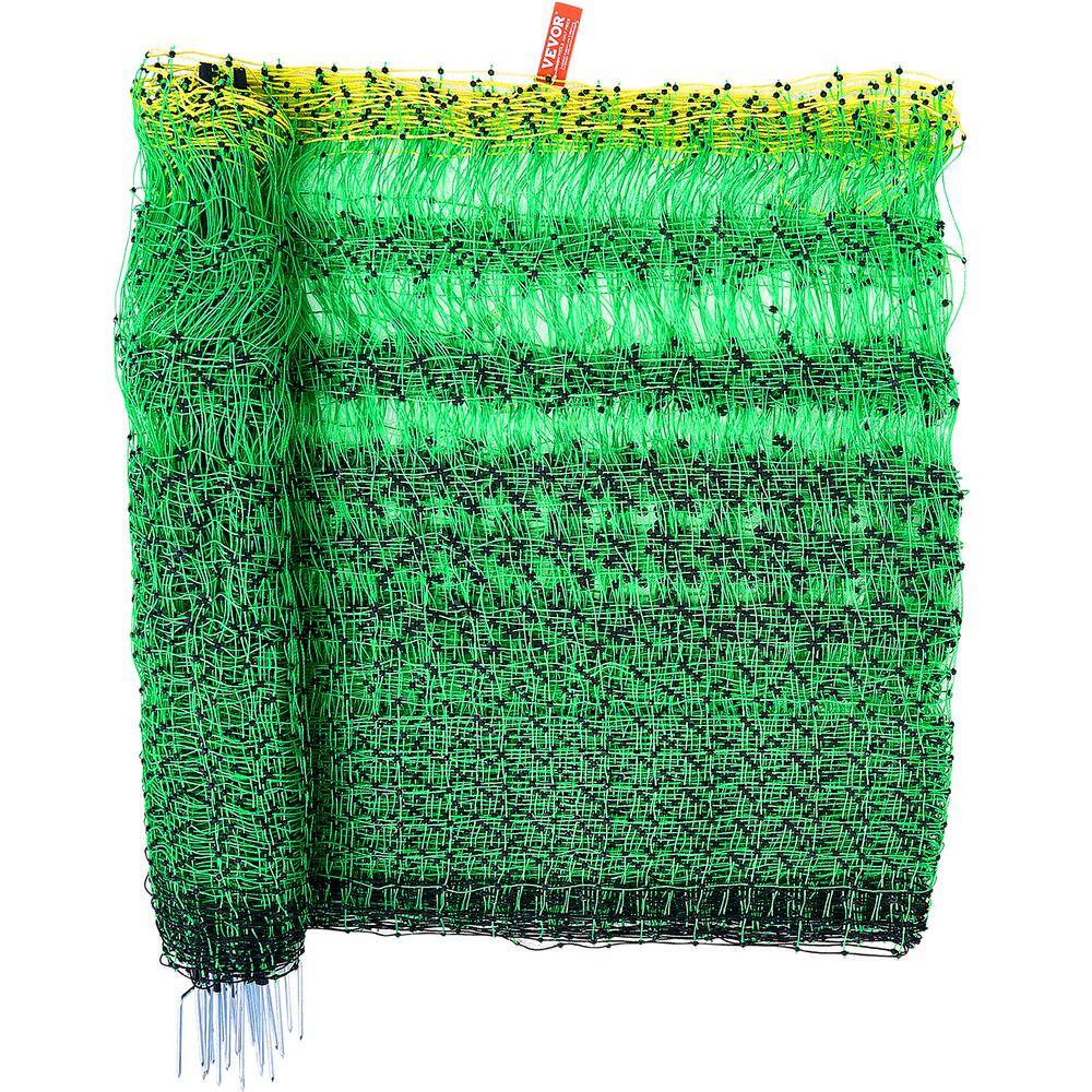 Electric Fence Netting 41.34 in. H x 164 in. L Polywire Garden Fence PE Net Fencing with Posts and Double-Spiked Stakes - Hercitys