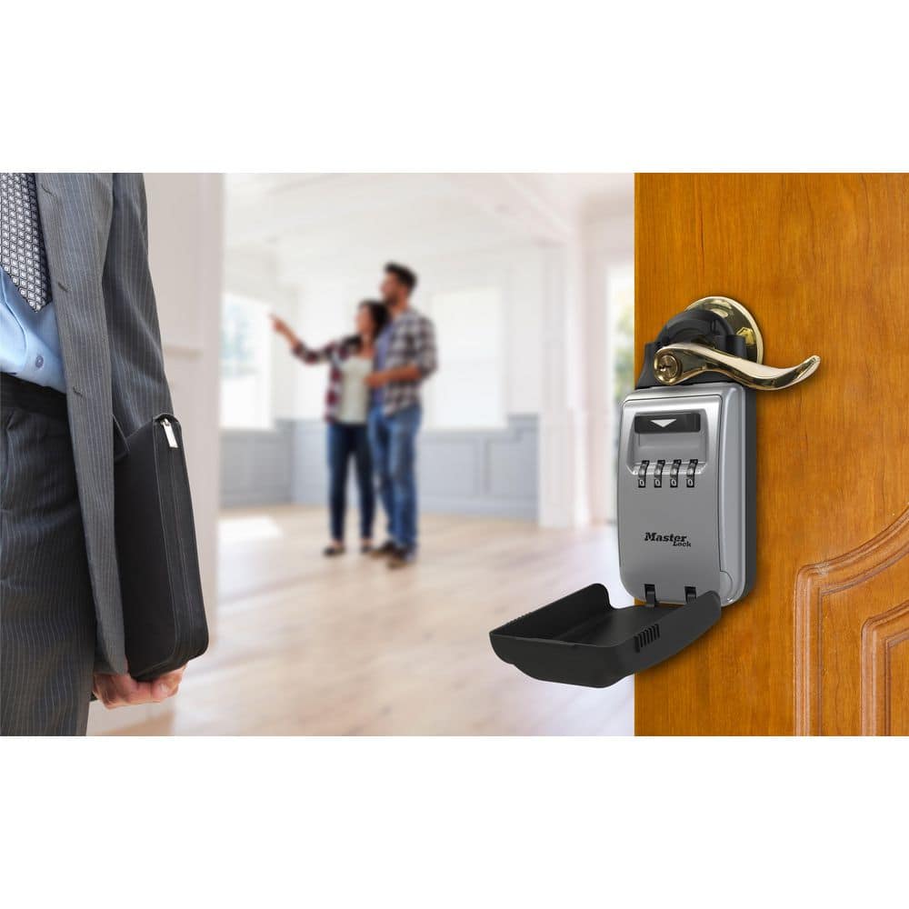 Key Lock Box for Knobs and Lever Door Handles, Adjustable Shackle and Resettable Combination - Hercitys