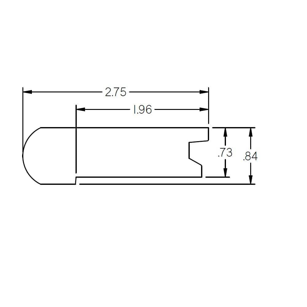 Stair Nosing Red Oak Canter 0.60 in. T x 2.75 in. W x 78 in. L Flat Hardwood Trim - Hercitys
