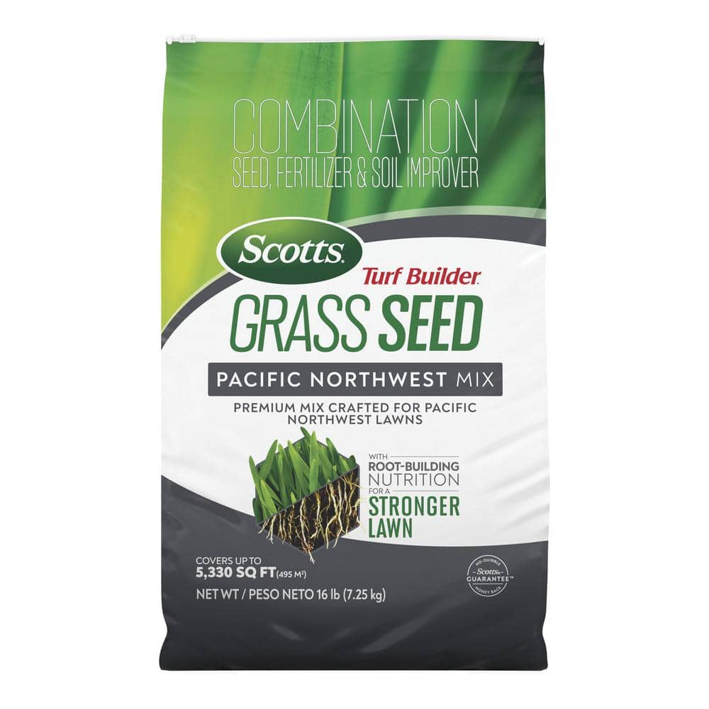 Turf Builder 16 lbs. Grass Seed Pacific Northwest Mix with Fertilizer and Soil Improver, Premium Mix - Hercitys