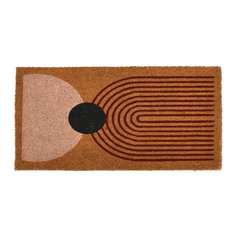 Multi-Colored 16 in. x 32 in. Coir Abstract Print Door Mat - Hercitys