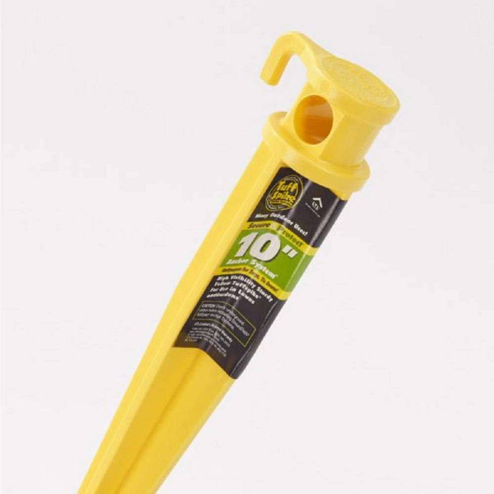 Tuffspike 10 in. Yellow PVC Anchor Spike (12-Pack) - Hercitys
