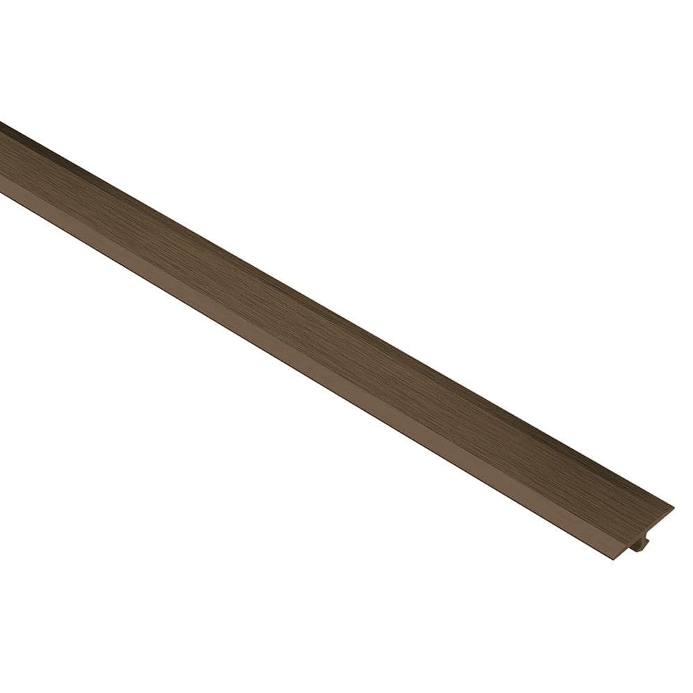 Vinpro-T Brushed Antique Bronze Anodized Aluminum 17/32 in. x 8 ft. 2-1/2 in. Metal Resilient Tile Edge Trim - Hercitys