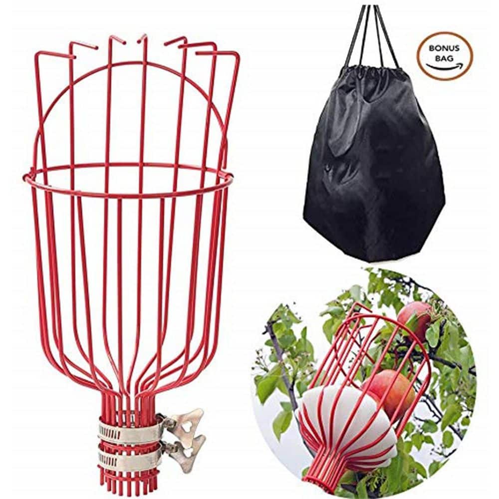 8 in. Tree Pruner Fruit Picker with Basket and Pole - Hercitys